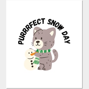 Purrrfect Snow Day, Winter season, Christmas Posters and Art